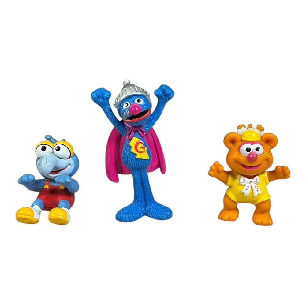 Vintage Baby Muppets Figurines Set Baby Gonzo, Super Grover, Baby Fozzie 80 90s
